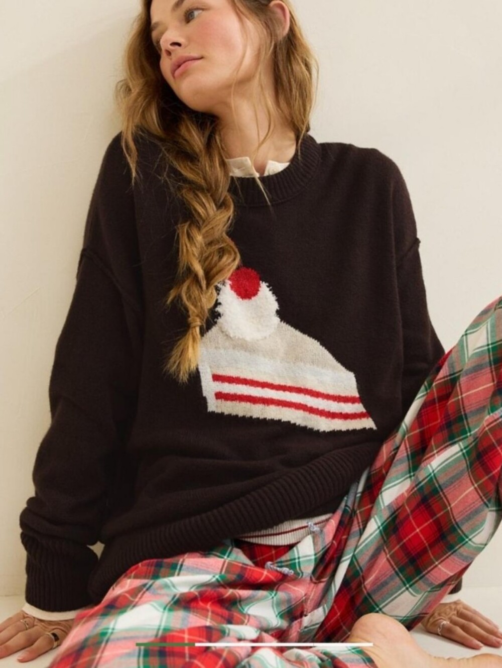 Aerie Cake Sweater Crewneck Brown Size Small